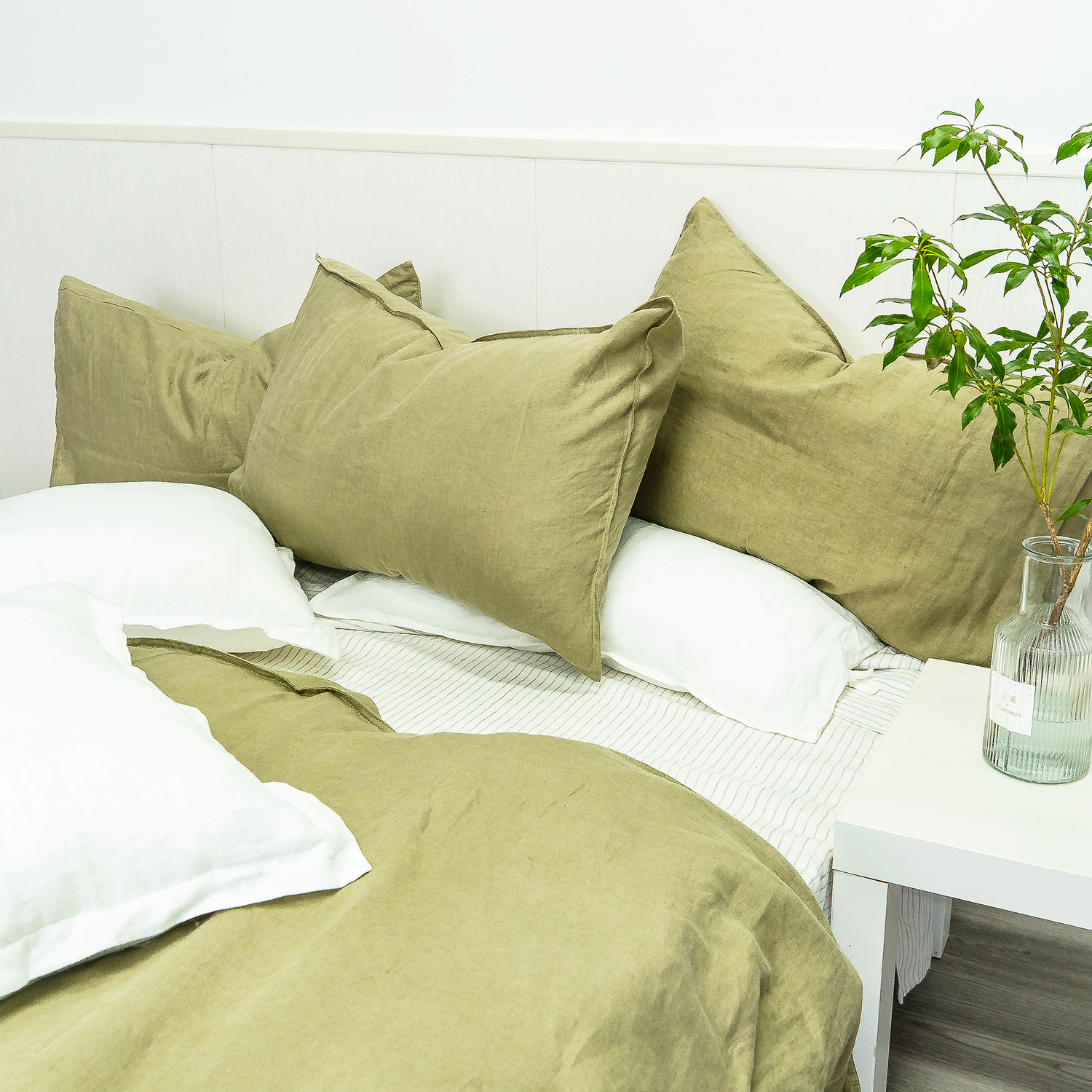 Linen Sheet Sets-Olive