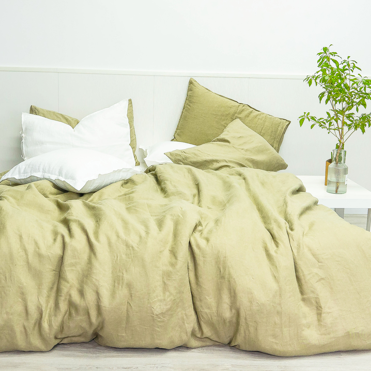 Linen Sheet Sets-Olive