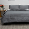 100% Organic Bamboo Quilt Set-Dark Grey