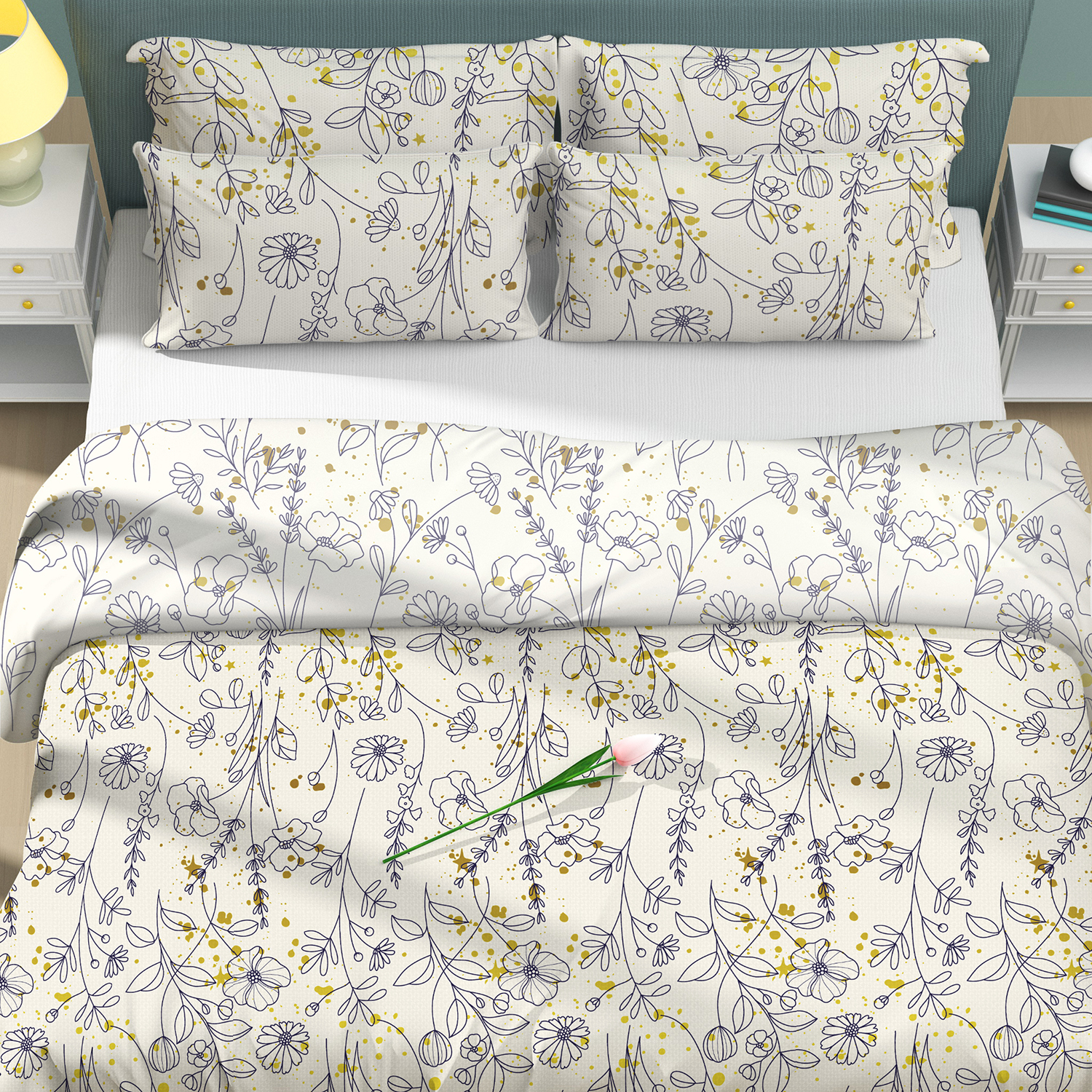 100% Organic Cotton Print Duvet Cover Set-Custom Print 18