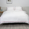 Organic Bamboo Duvet Cover Set- White and Red