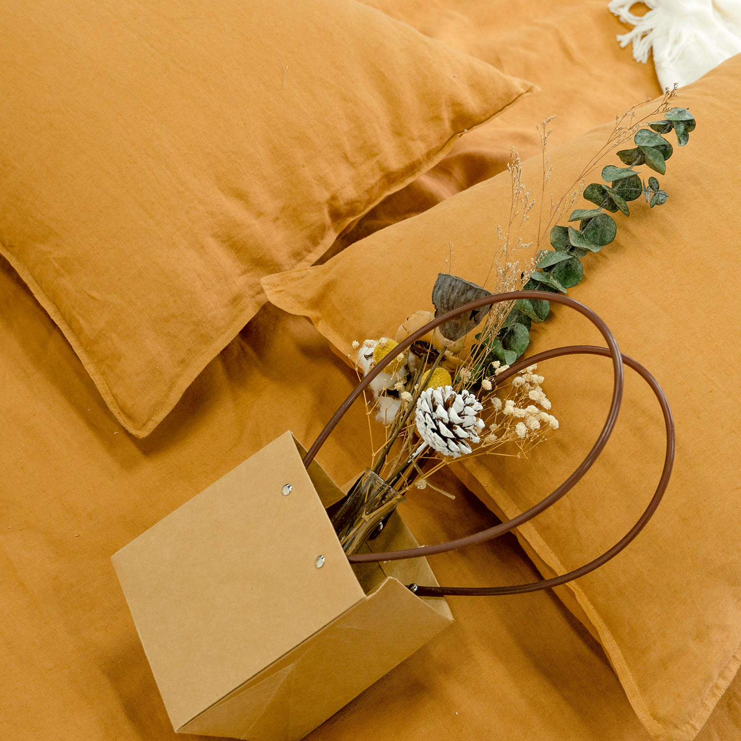 Terracotta Linen Duvet Cover