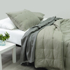 Organic Bamboo Puckered Linen Qulit Set-Green