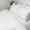 Organic Bamboo Duvet Cover Set- White and Red