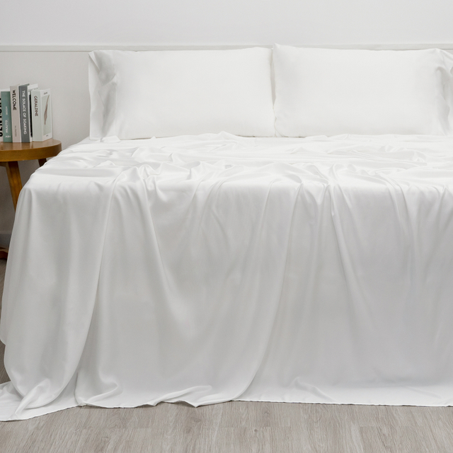 300TC Organic Bamboo Sheet Set- White