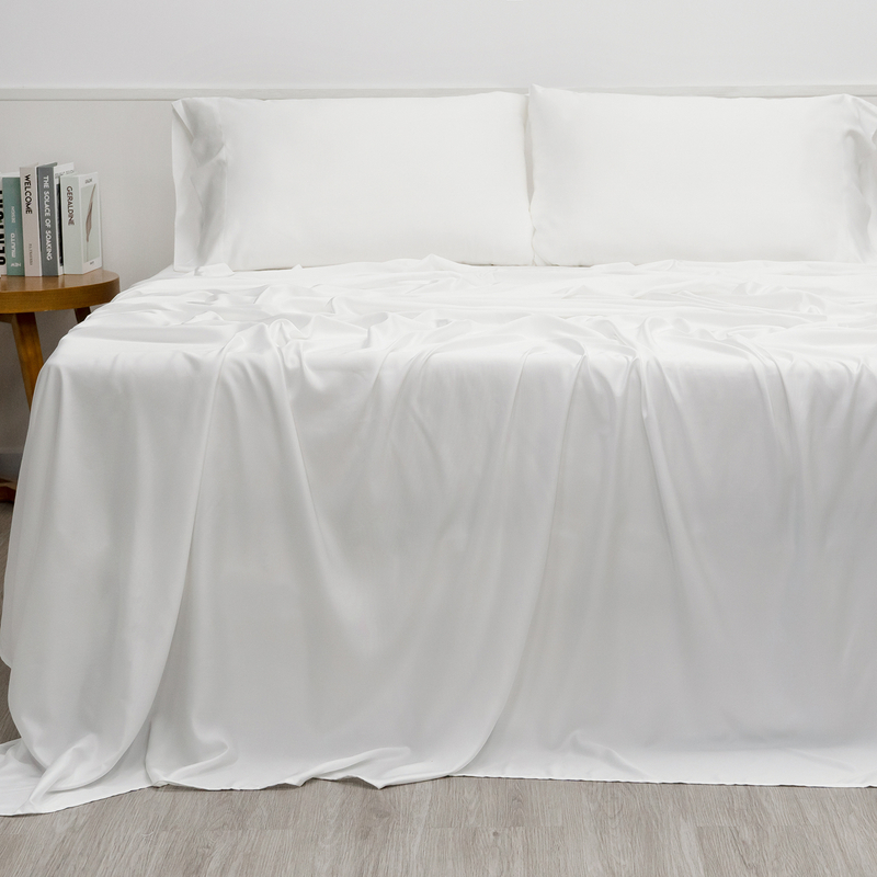 300TC Organic Bamboo Sheet Set- White