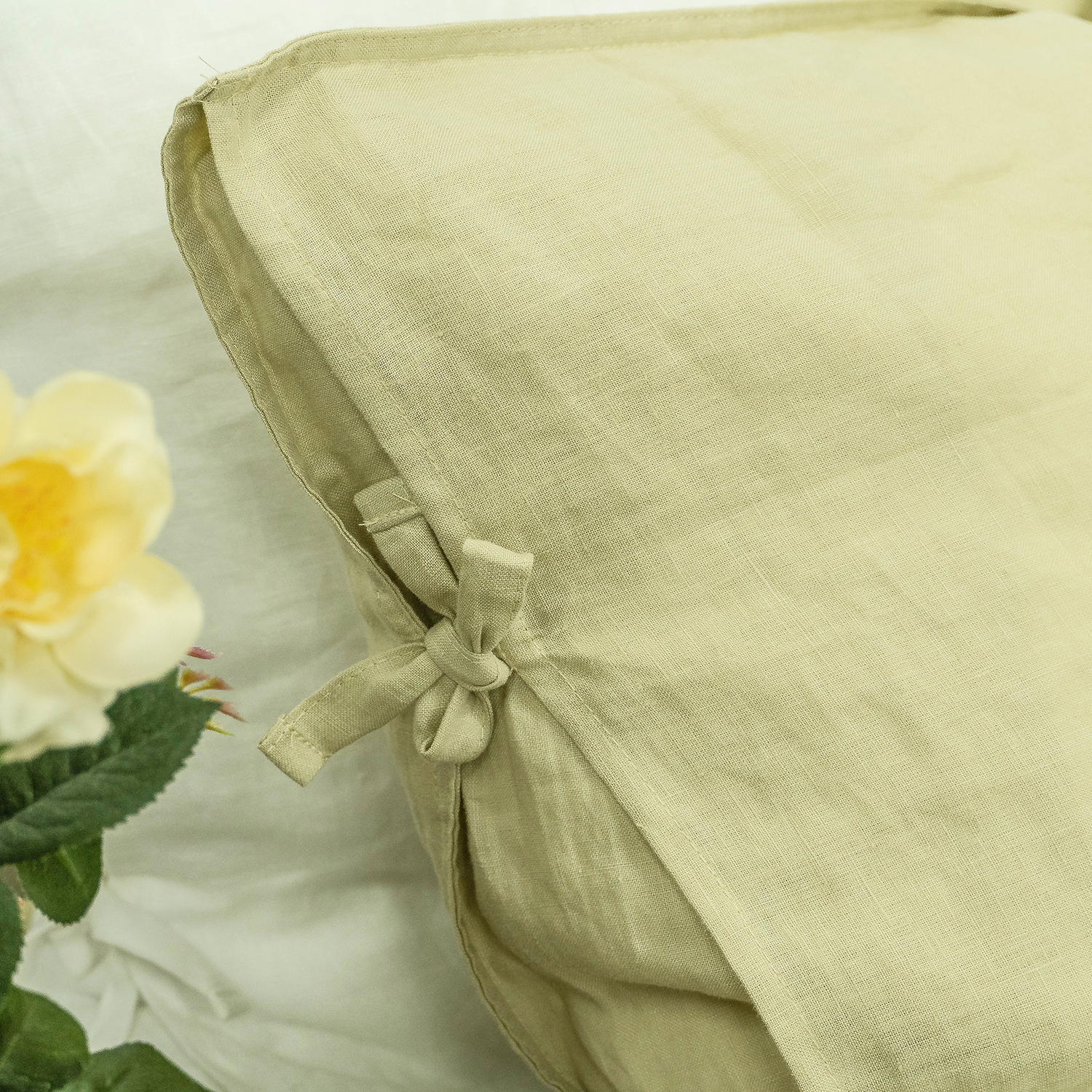 Green Haze Linen Duvet Cover