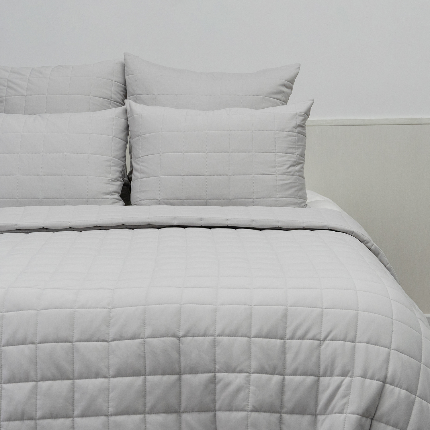 Grey Organic Bamboo Jersey Quilt Set