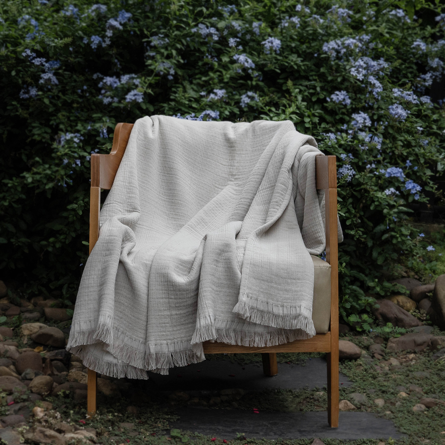 100% Organic Cotton Grey Blanket