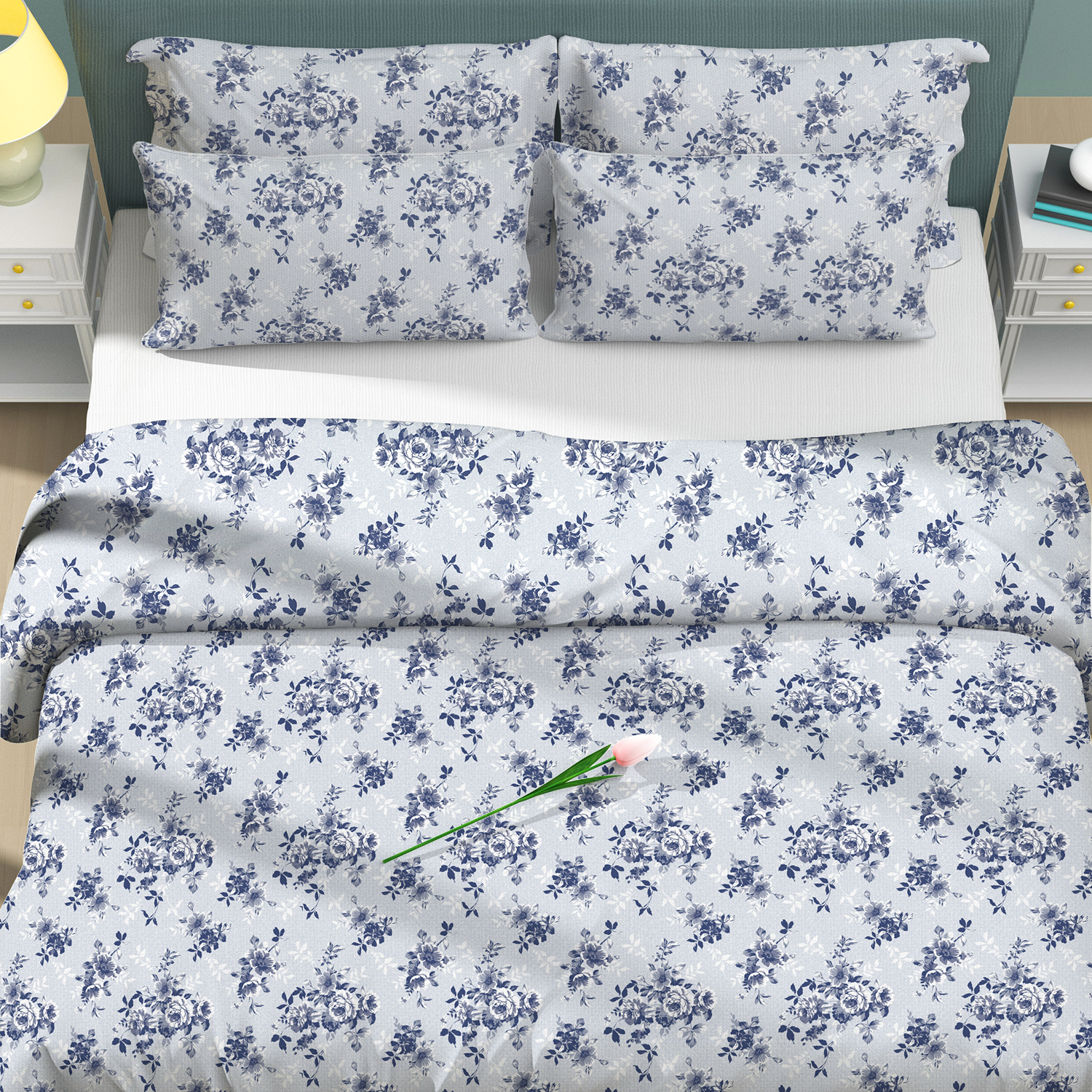 100% Organic Cotton Print Duvet Cover Set-Custom Print 25