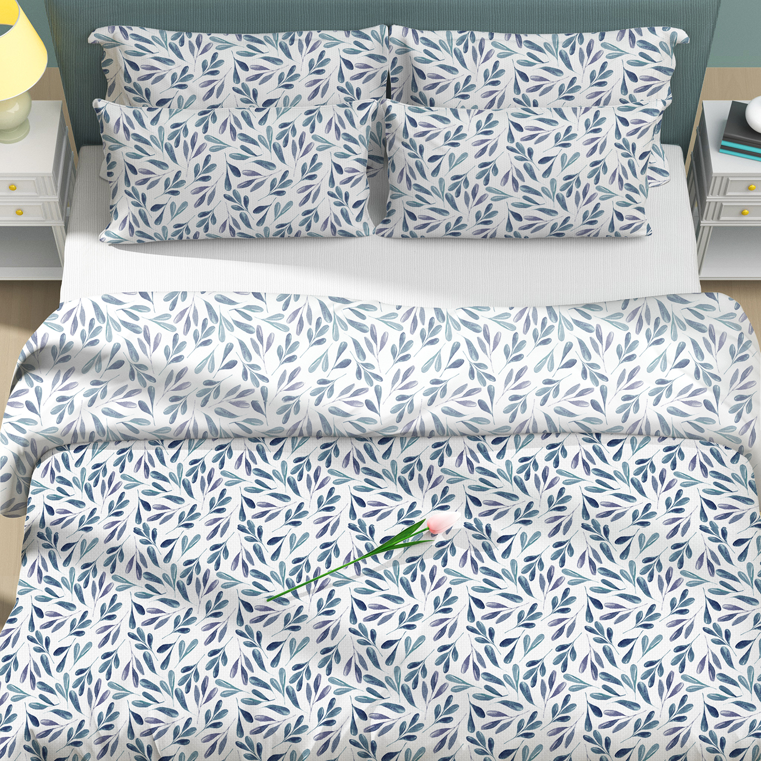 100% Organic Cotton Print Duvet Cover Set-Custom Print 18