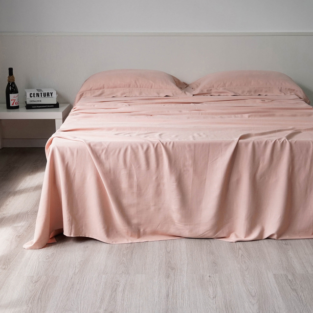 Organic Pink Linen Bamboo Sheet Set