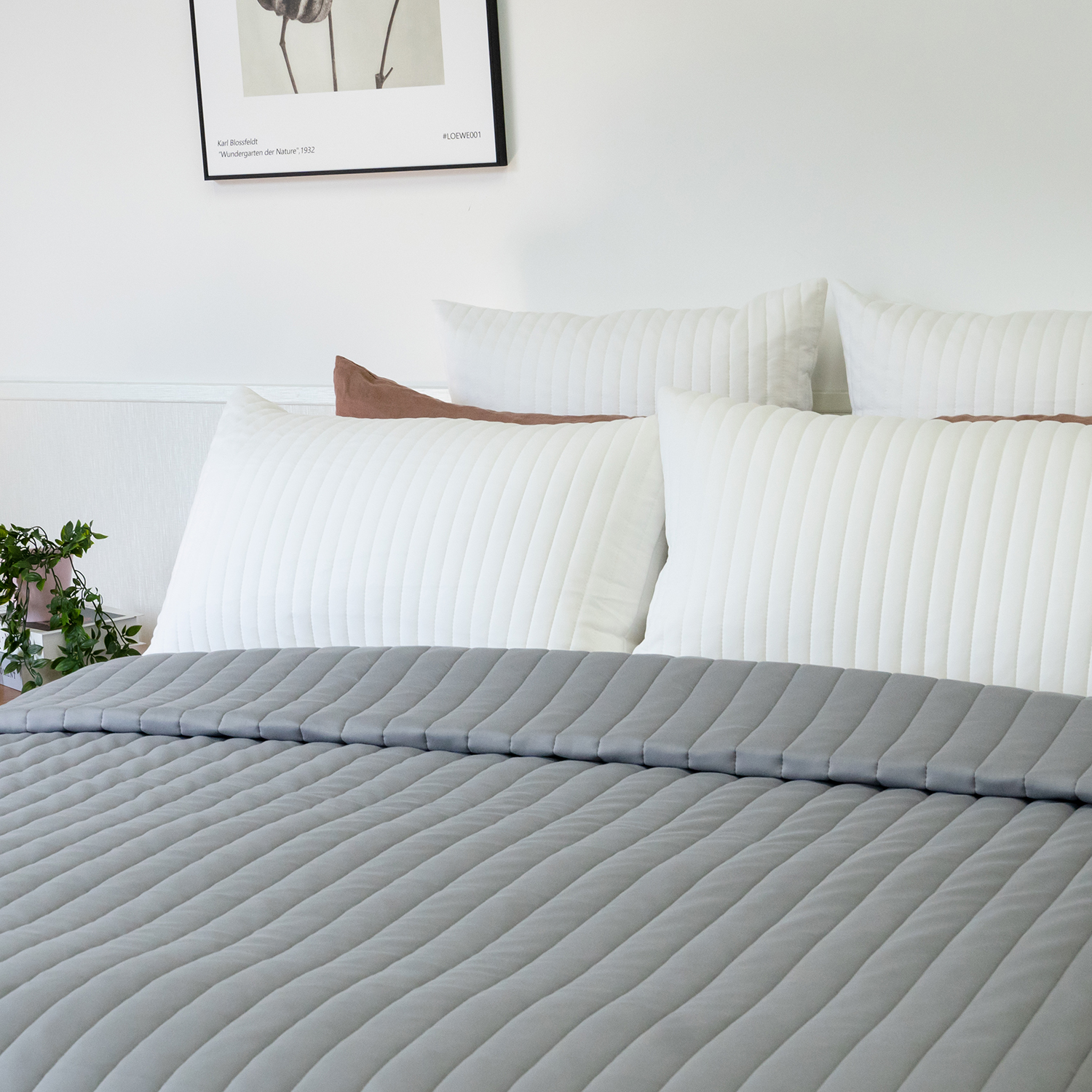 Charcoal - Organic Bamboo Jersey Quilt Set