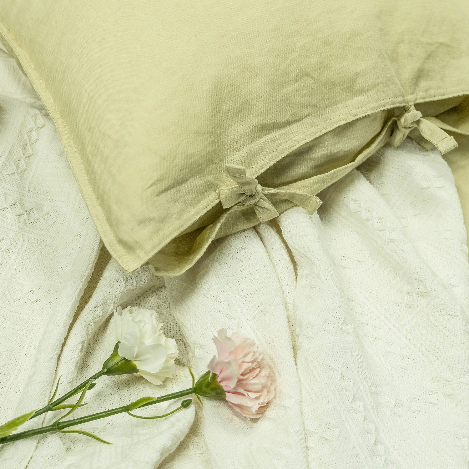 Green Haze Linen Duvet Cover