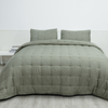 Organic Bamboo Puckered Linen Qulit Set-Green