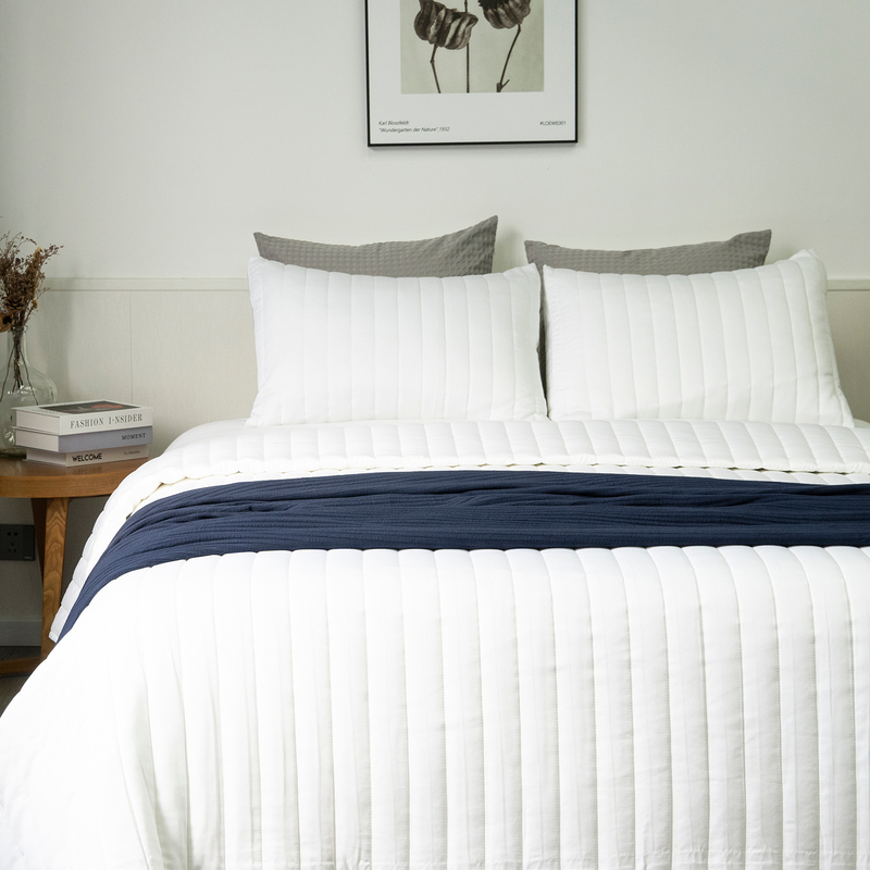 Organic Tencel Quilt Set-White