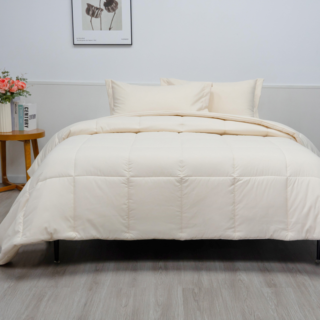 100% Organic Bamboo Comforter Set-Cream