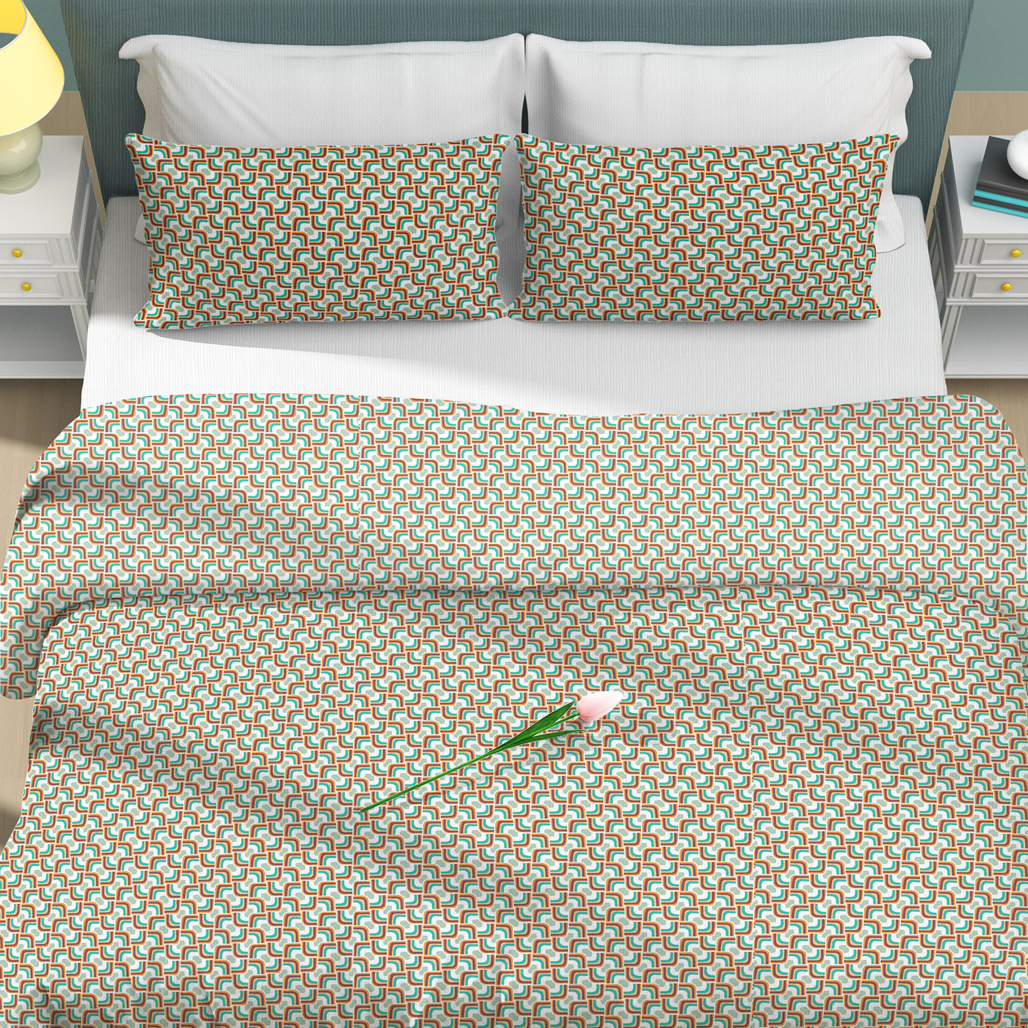 100% Organic Cotton Print Duvet Cover Set-Custom Print 10