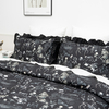 100% Organic Cotton Print Duvet Cover Set-Black