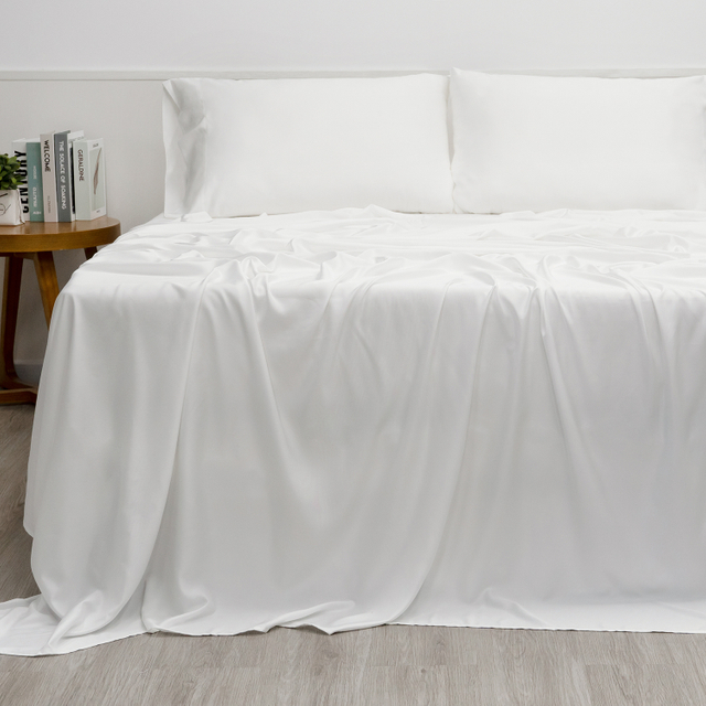 Organic White Linen Bamboo Sheet Set