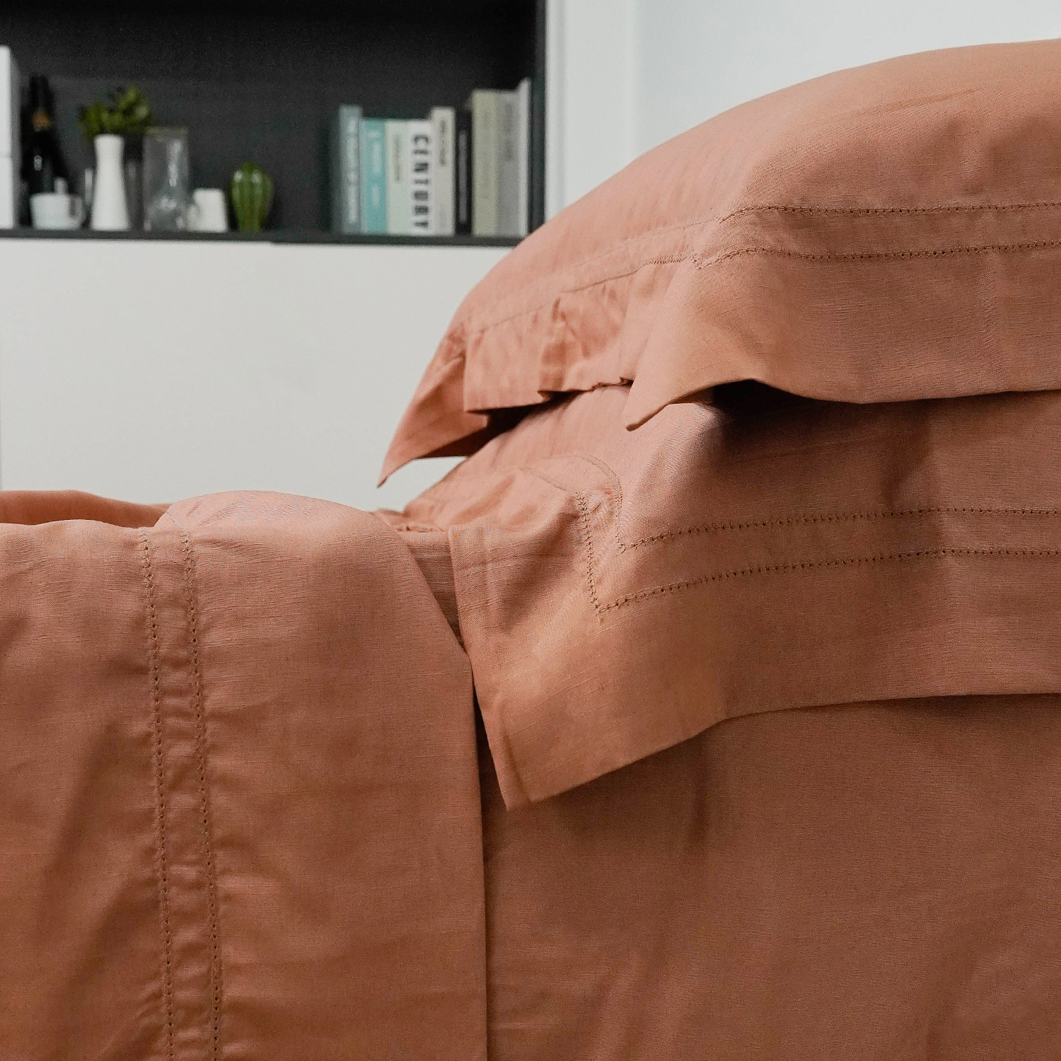 Organic Terracotta Linen Bamboo Sheet Set