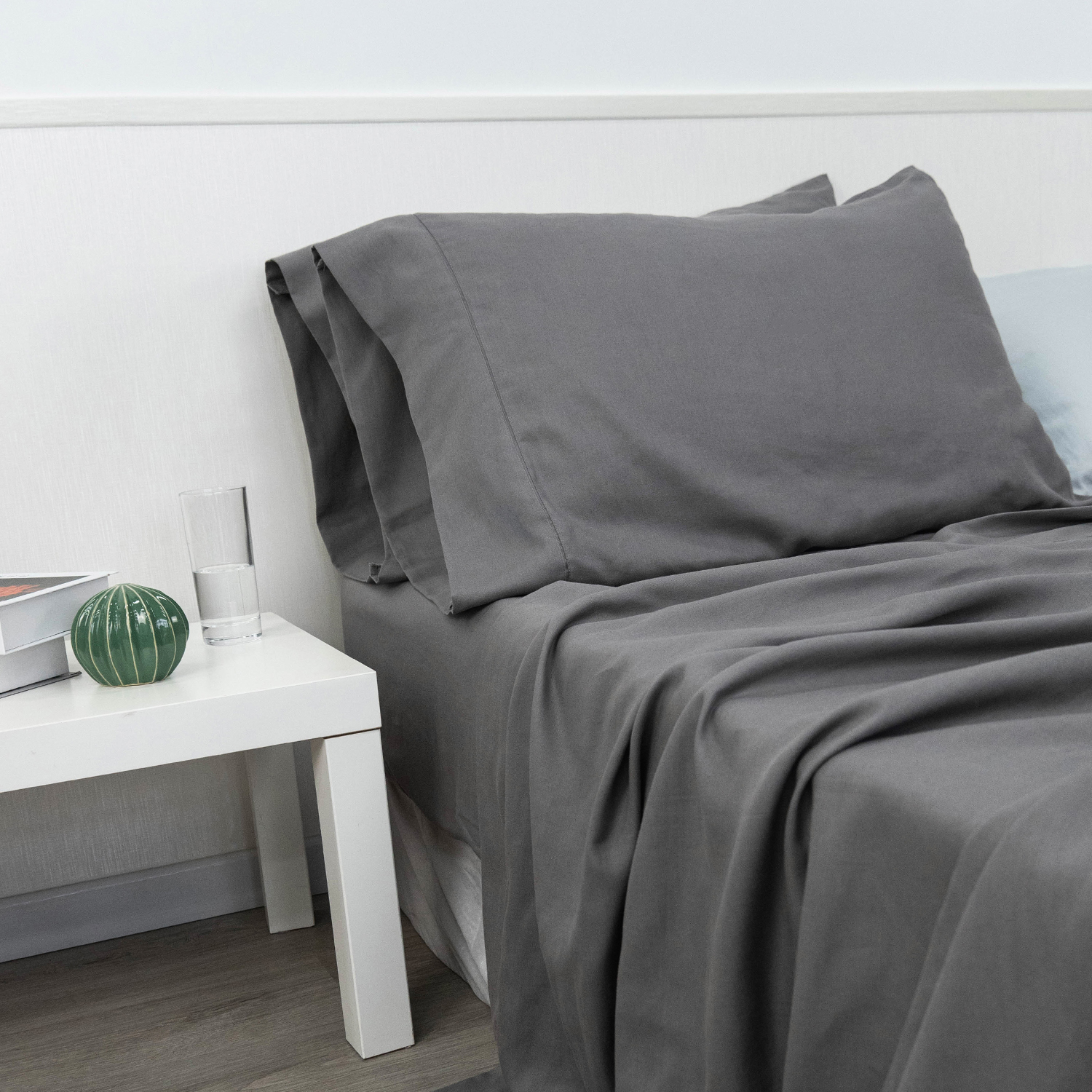 Charcoal Bamboo-Linen Twill Sheet Set