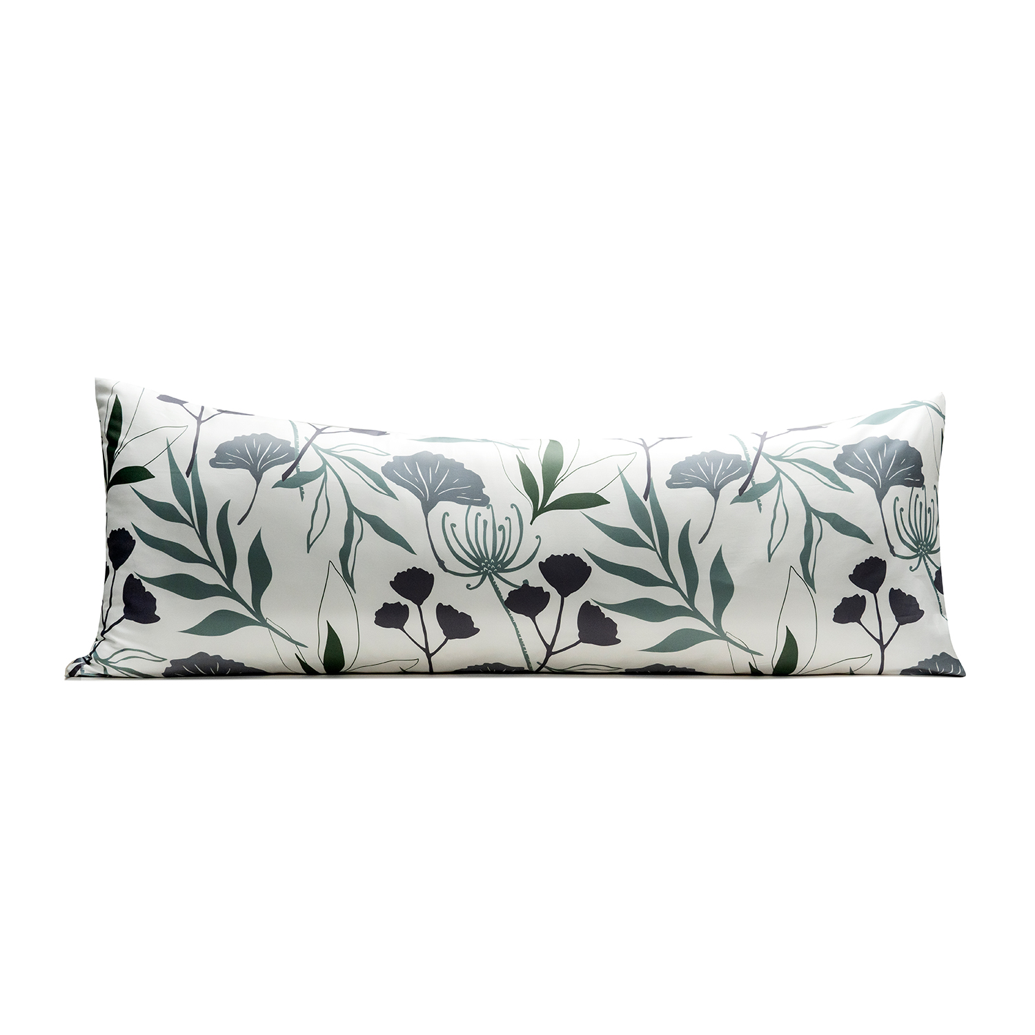 Organic Cotton Pillowcase Green Flower