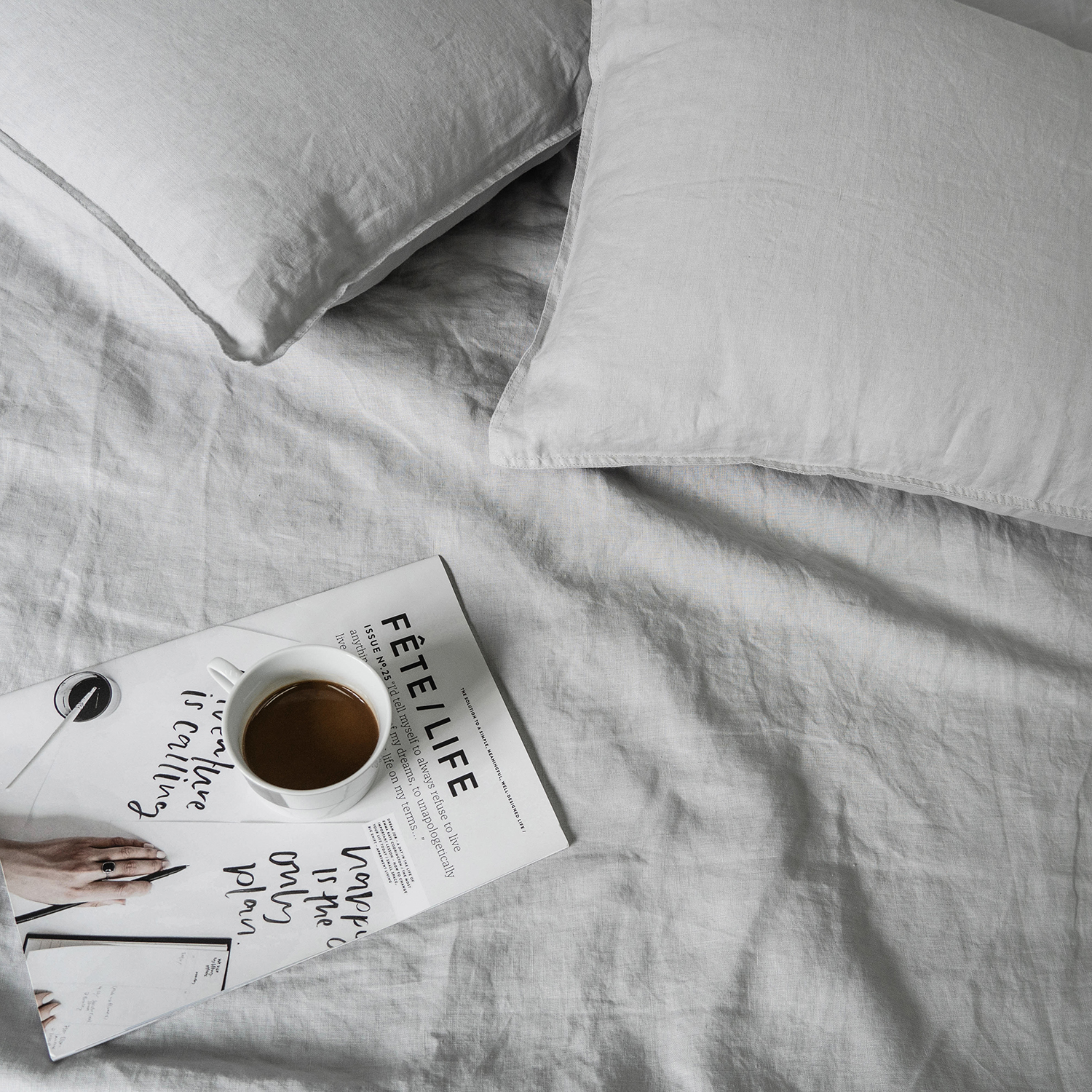 Light Grey Linen Duvet Cover