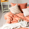 Coral Linen Duvet Cover