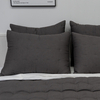 Charcoal Organic Bamboo Puckered Linen Qulit Set