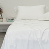 Organic White Linen Bamboo Sheet Set