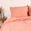 Rose Pink Organic Linen Cotton Duvet Cover Set Soft