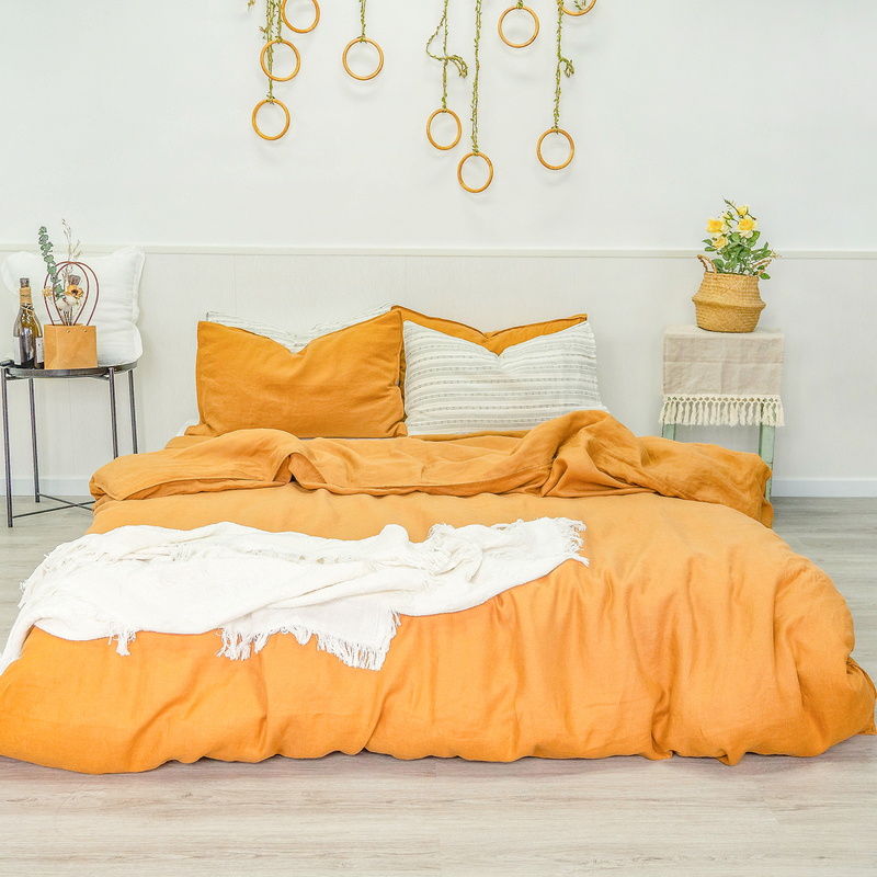 Terracotta Linen Duvet Cover