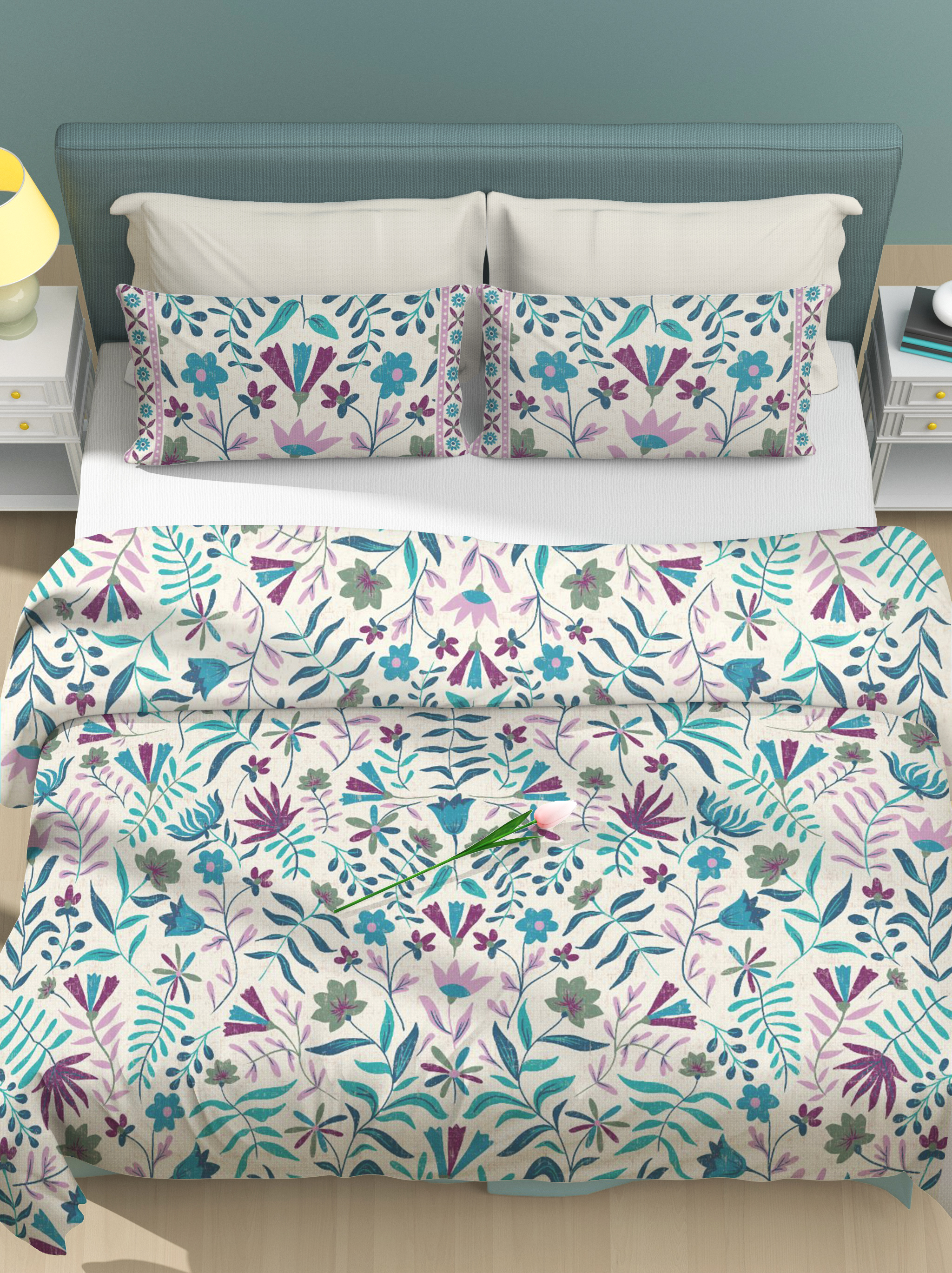 100% Organic Cotton Print Duvet Cover Set