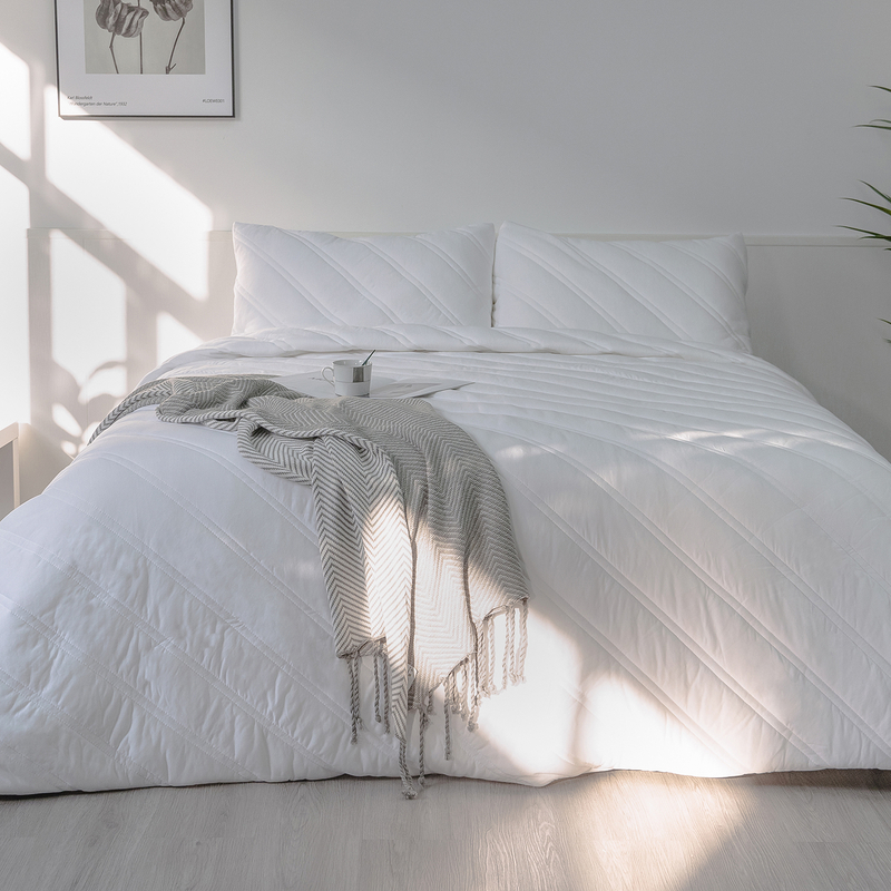 Organic Bamboo Jersey Quilt Set-White