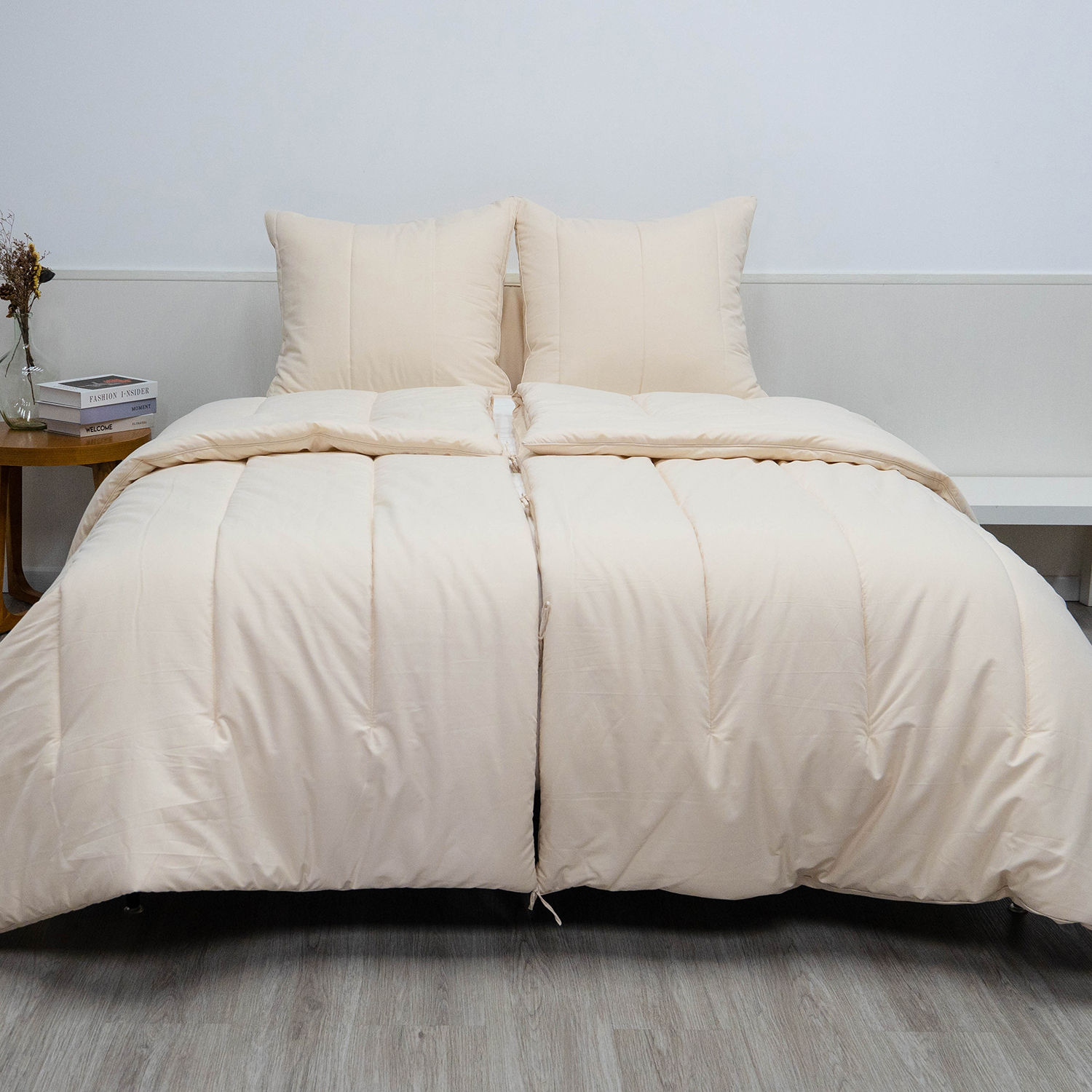 Organic Bamboo Poly Comforter Set-Cream