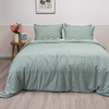 Green Organic Linen Cotton Duvet Cover Set Soft