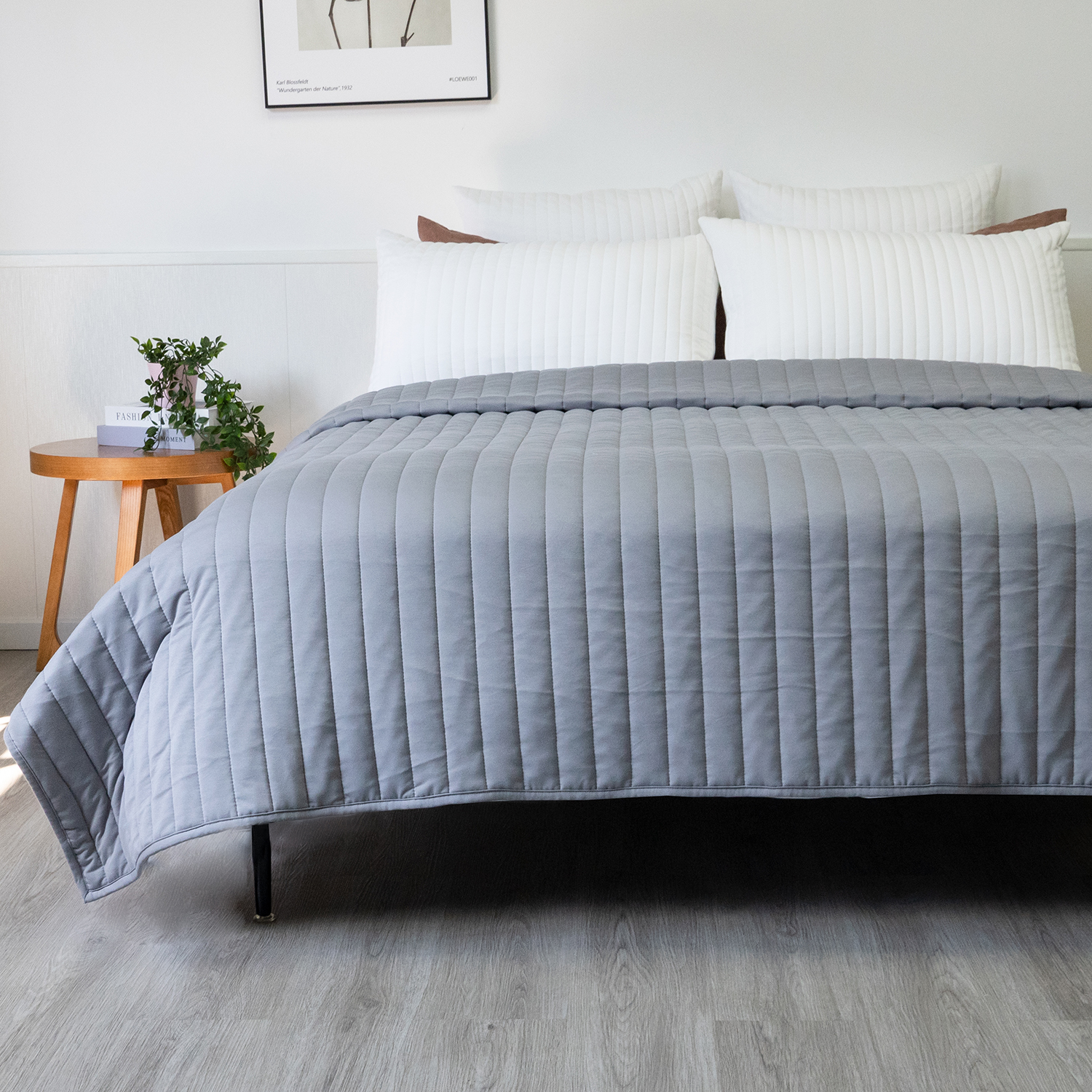 Charcoal - Organic Bamboo Jersey Quilt Set