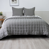 100% Linen Quilt set-Charcoal