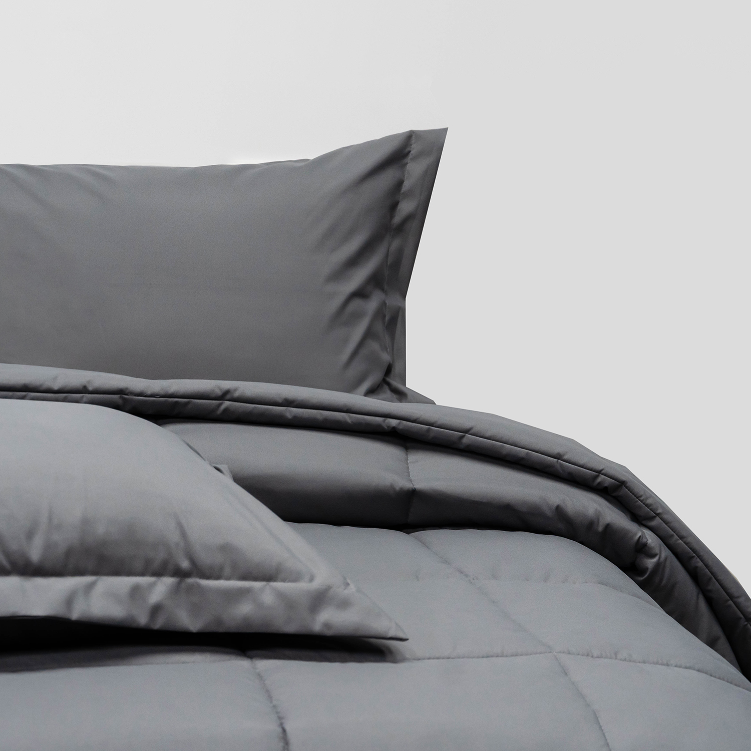 100% Organic Bamboo Comforter Set-Dark Grey