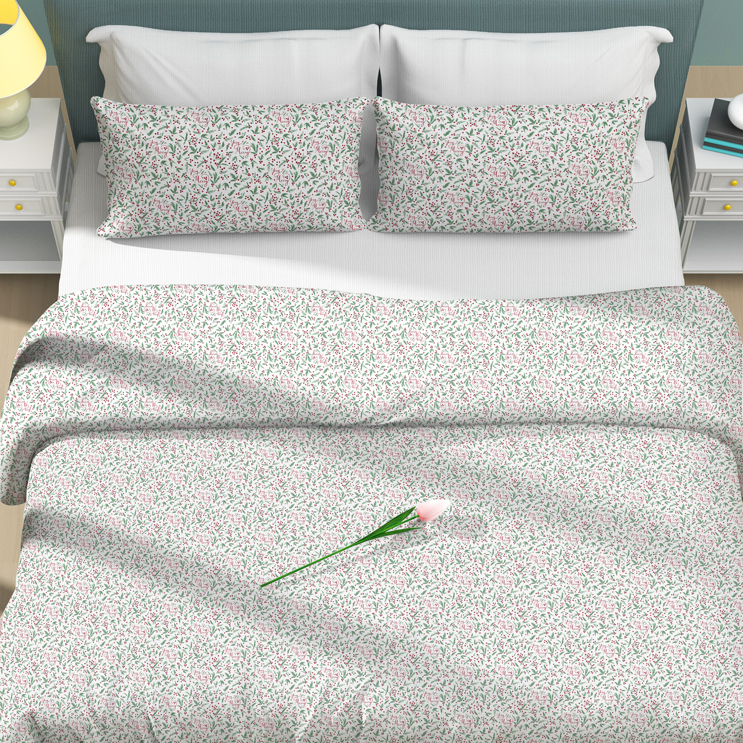 100% Organic Cotton Print Duvet Cover Set-Custom Print 30