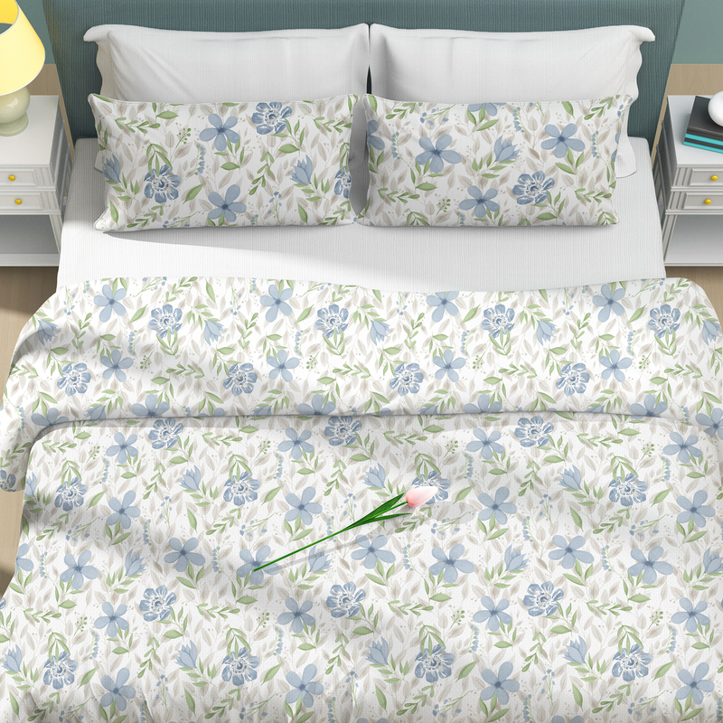 100% Organic Cotton Print Duvet Cover Set-Custom Print 32