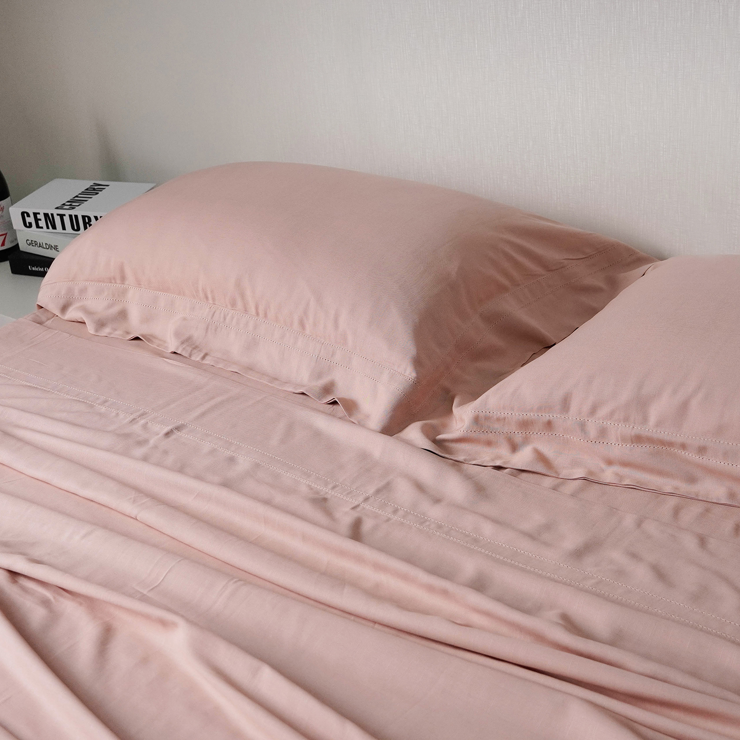 Organic Pink Linen Bamboo Sheet Set