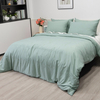 Green Organic Linen Cotton Duvet Cover Set Soft