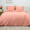 Rose Pink Organic Linen Cotton Duvet Cover Set Soft