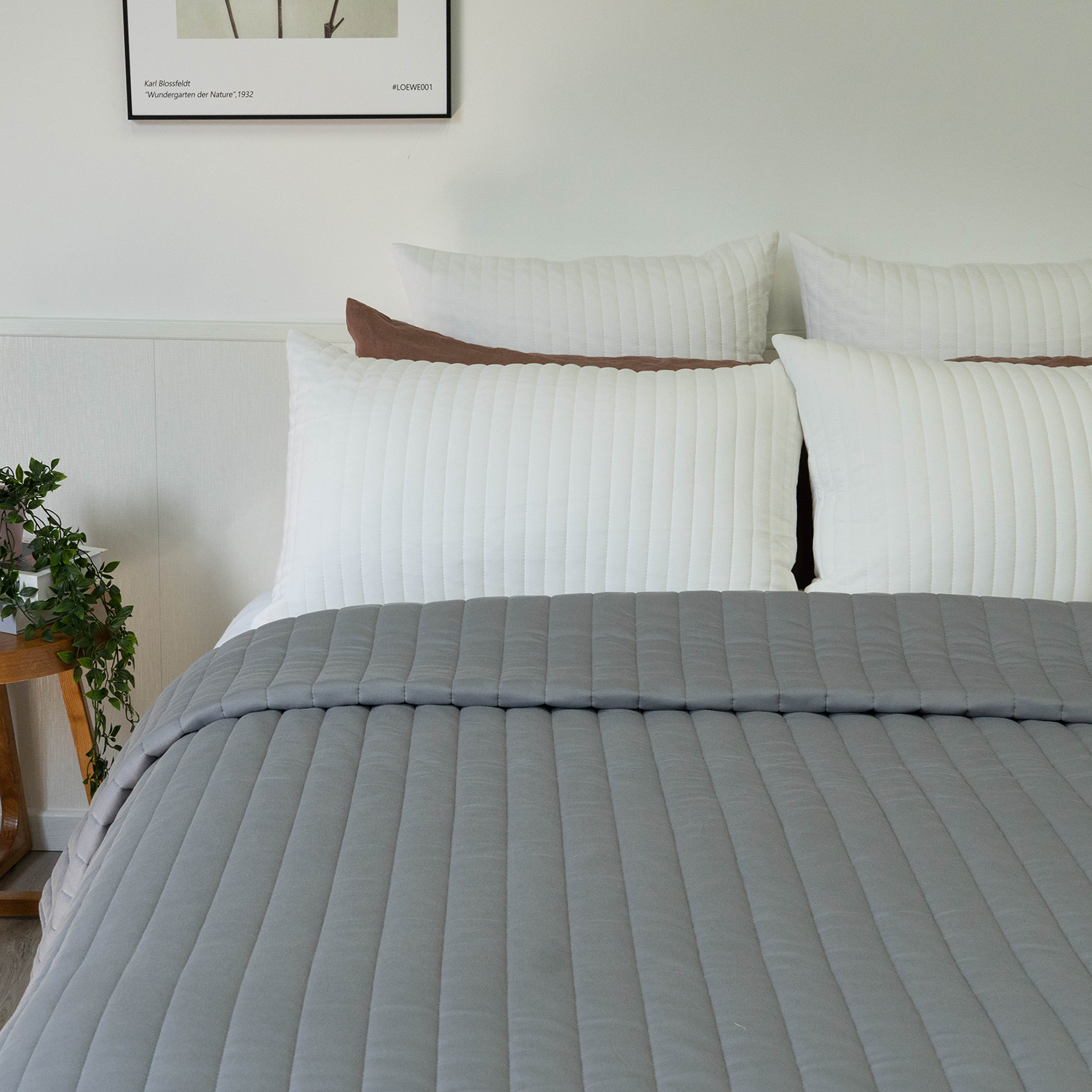 Charcoal - Organic Bamboo Jersey Quilt Set