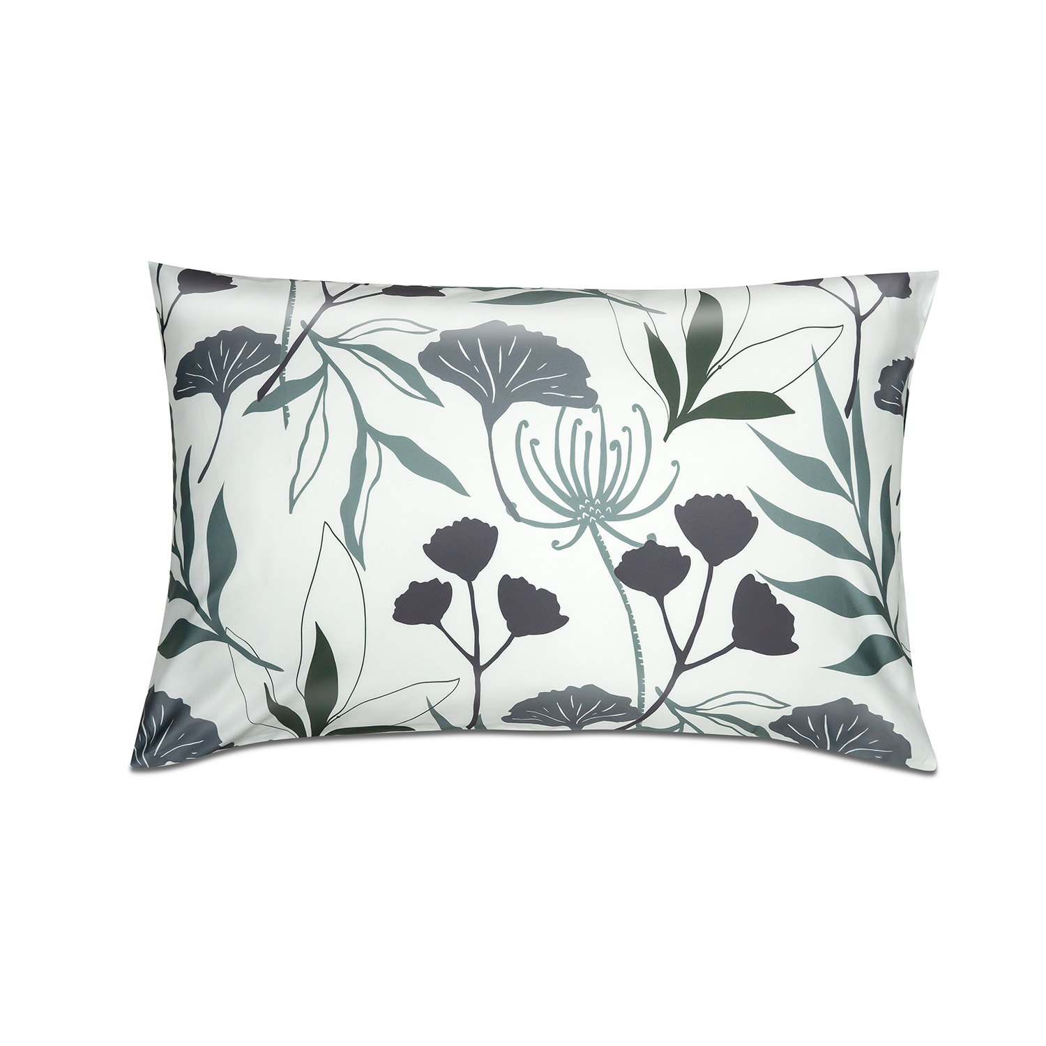 Organic Cotton Pillowcase Green Flower