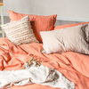 Coral Linen Duvet Cover