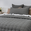 100% Linen Quilt set-Charcoal