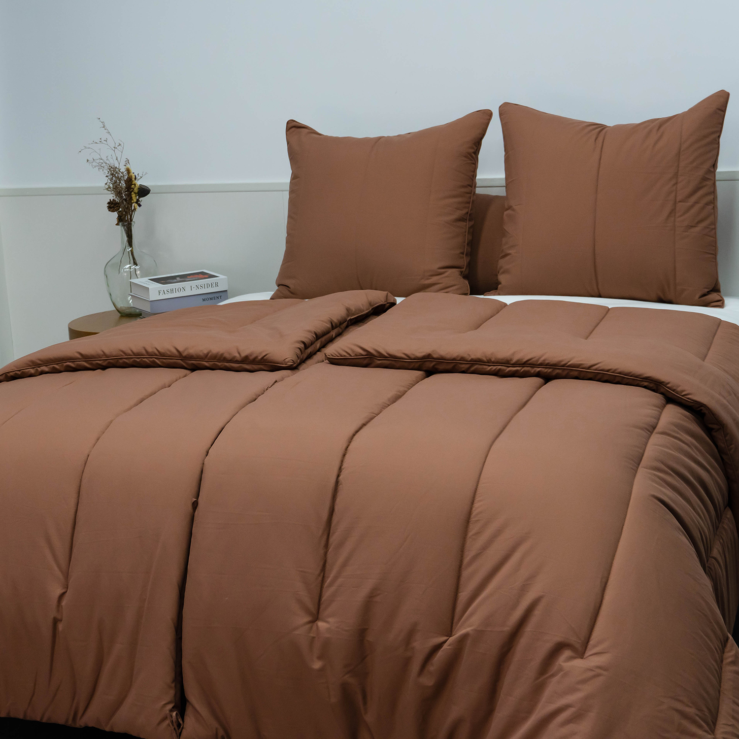 Organic Bamboo Poly Comforter Set-Terracotta